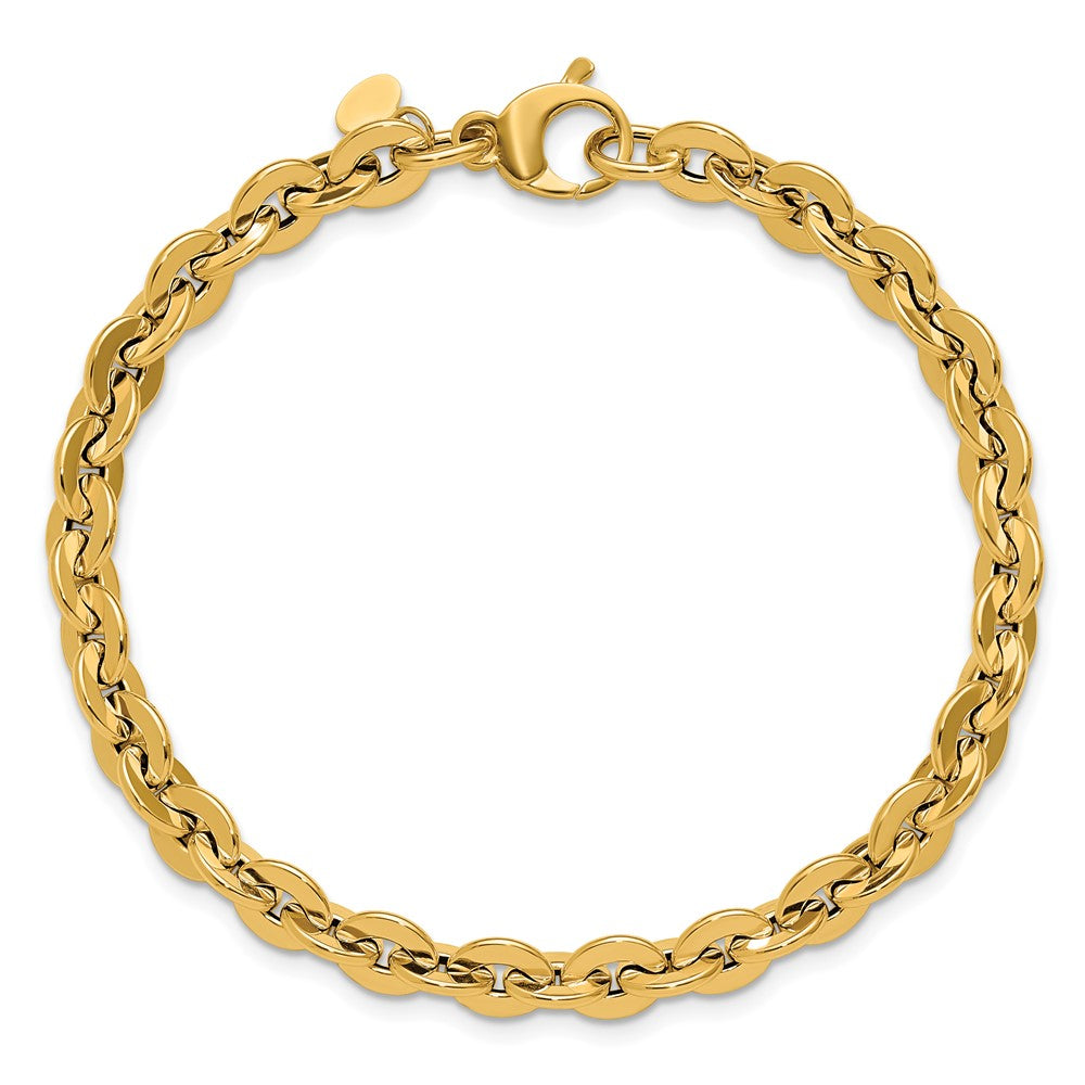 Polished Fancy Round Link Bracelet 7.75" - 3.99g