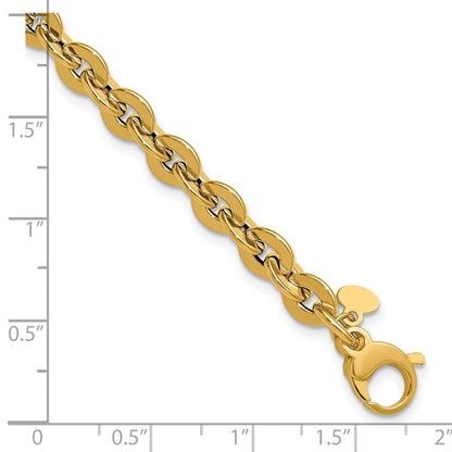 Polished Fancy Round Link Bracelet 7.75" - 3.99g