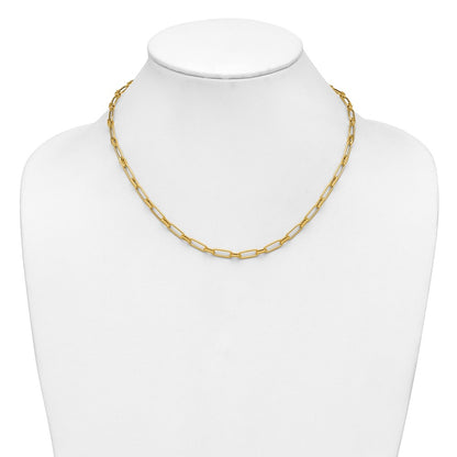 Polished Textured Fancy Link Necklace 18" - 4.7mm