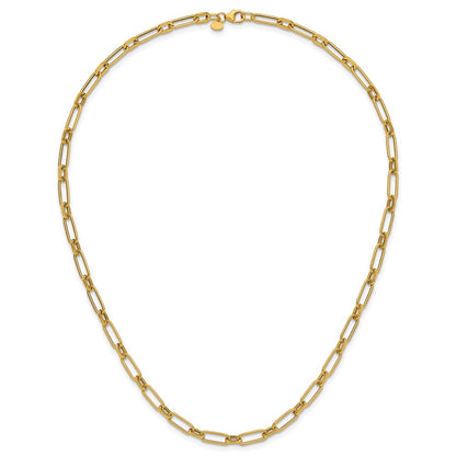 Polished Textured Fancy Link Necklace 18" - 4.7mm