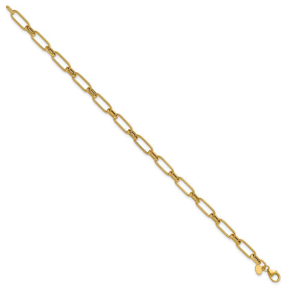 Polished Textured Fancy Link Bracelet 7.5" - 2.62g