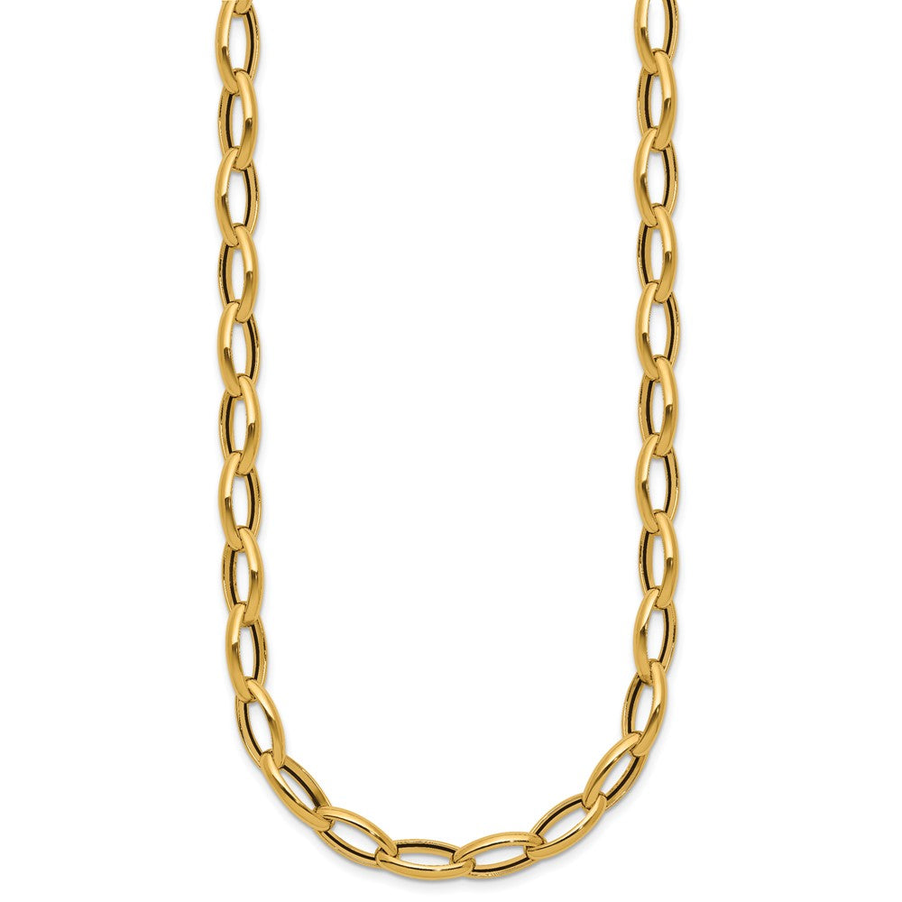 Polished Fancy Oval Link Necklace 18" - 6.95mm