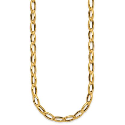 Polished Fancy Oval Link Necklace 18" - 6.95mm