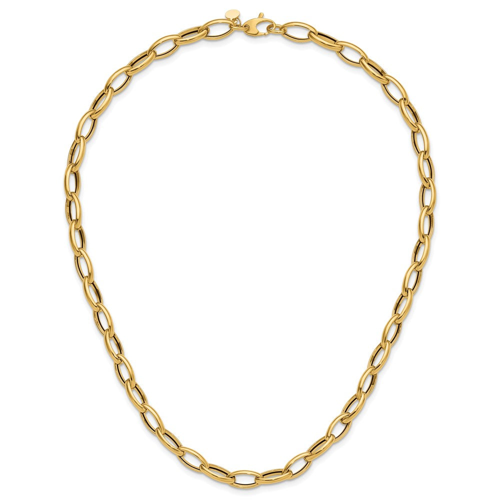 Polished Fancy Oval Link Necklace 18" - 6.95mm