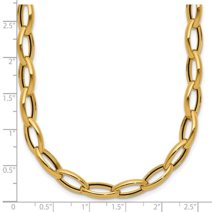 Polished Fancy Oval Link Necklace 18" - 6.95mm
