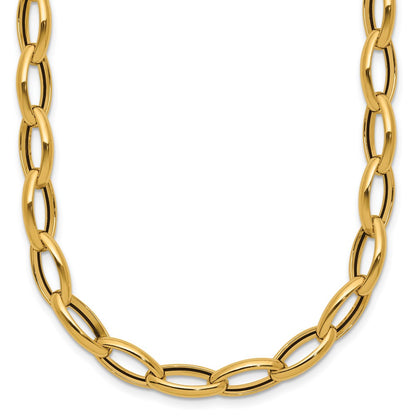 Polished Fancy Oval Link Necklace 18" - 6.95mm