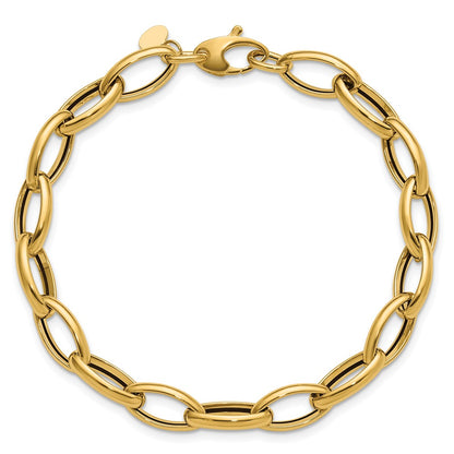 Polished Fancy Oval Link Bracelet 7.5" - 3.59g