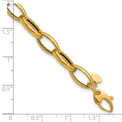 Polished Fancy Oval Link Bracelet 7.5" - 3.59g