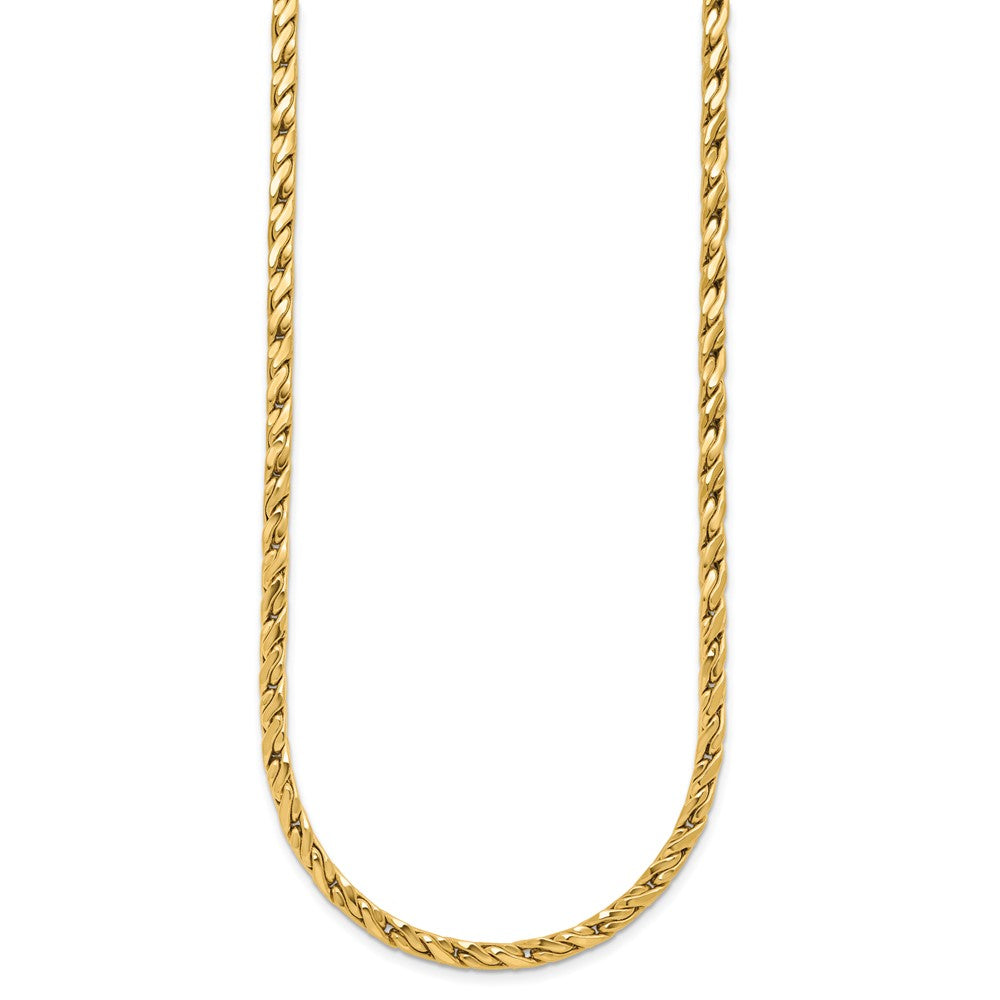 Polished Square Twisted Link Necklace 18"