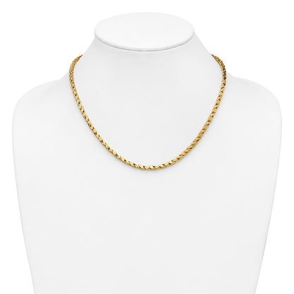 Polished Square Twisted Link Necklace 18"