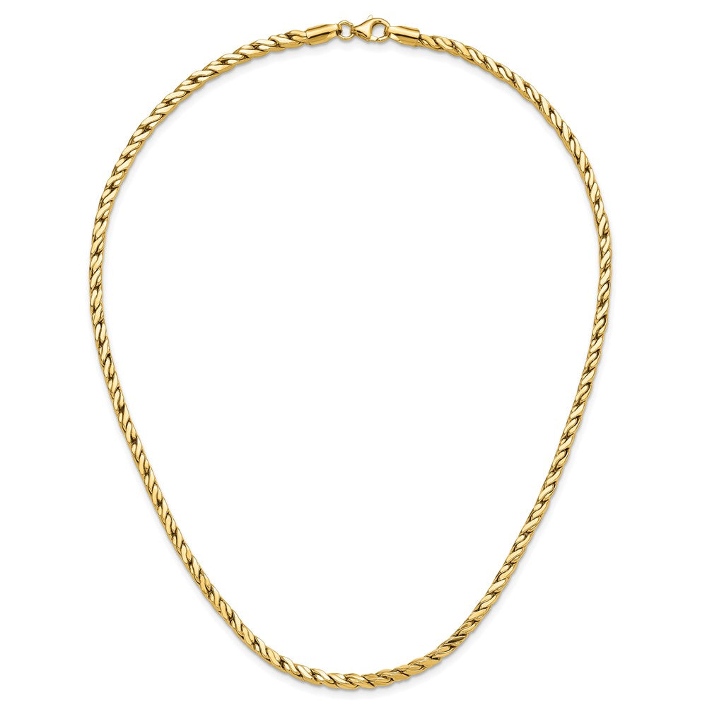 Polished Square Twisted Link Necklace 18"