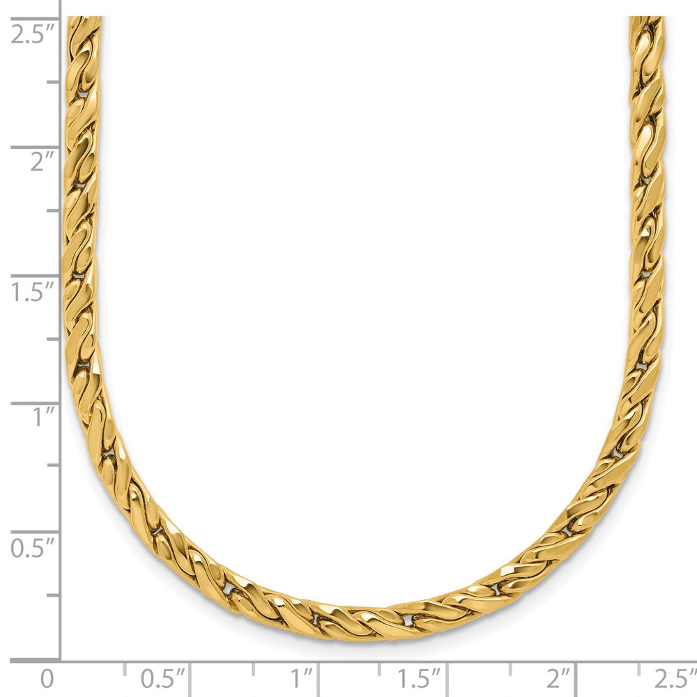 Polished Square Twisted Link Necklace 18"