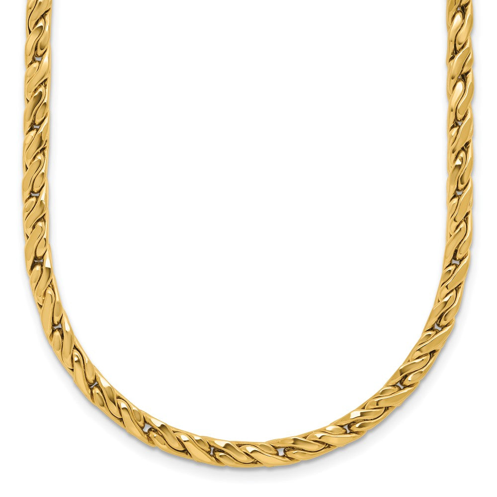 Polished Square Twisted Link Necklace 18"
