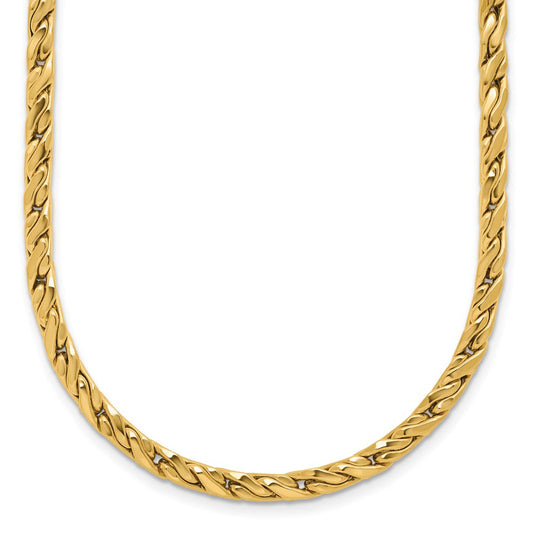 Polished Square Twisted Link Necklace 18"