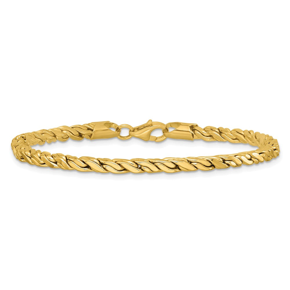 Polished Square Twisted Link Bracelet 7.5"