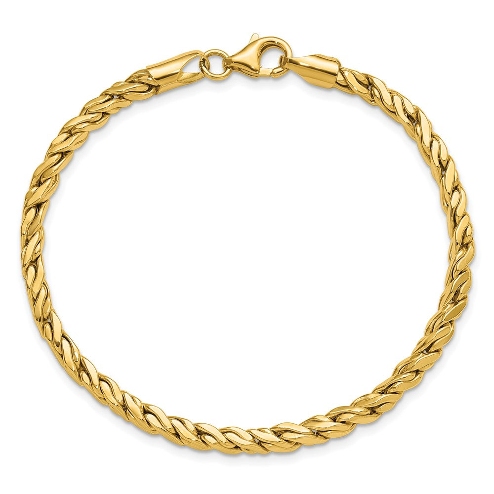 Polished Square Twisted Link Bracelet 7.5"
