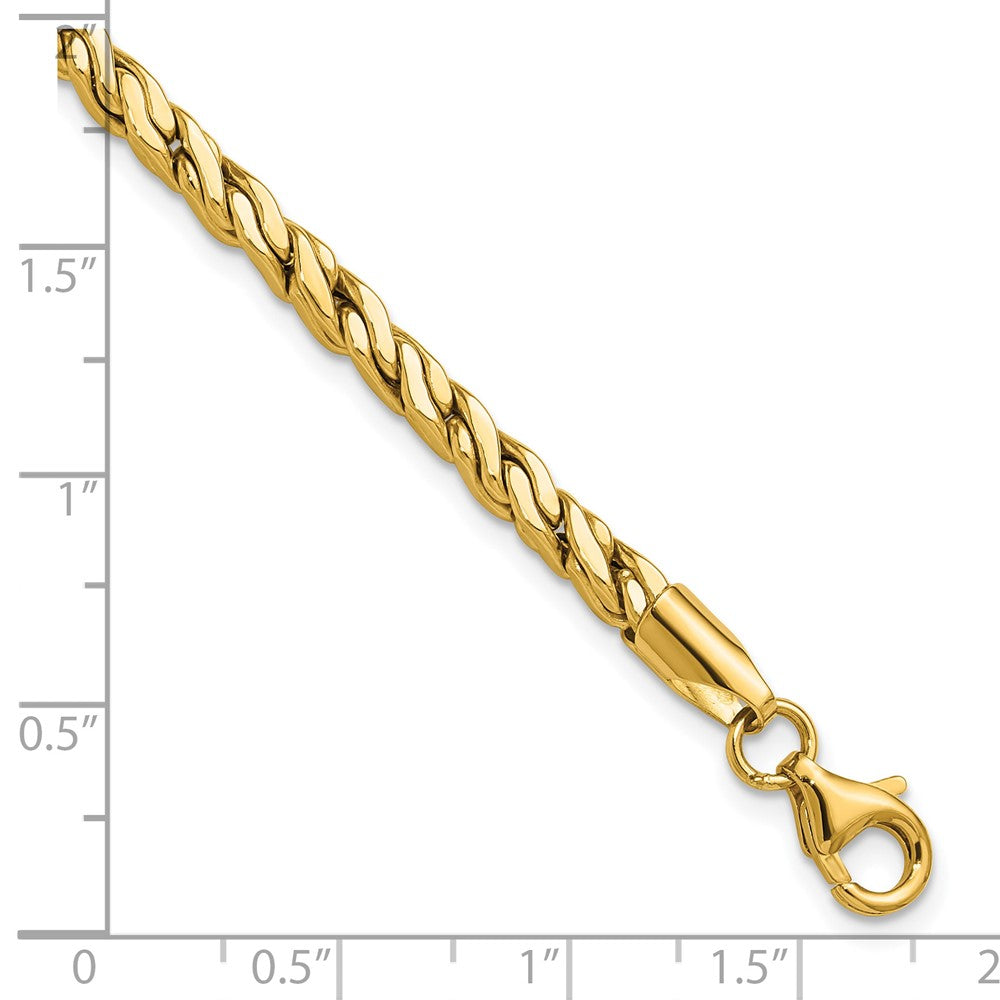 Polished Square Twisted Link Bracelet 7.5"