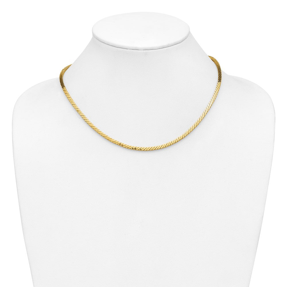 Polished Fancy Link Necklace 18" - 3mm