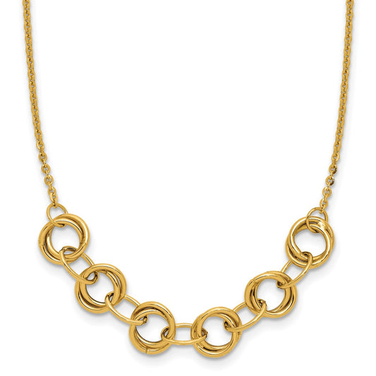 Polished Circles w/2in ext. Necklace