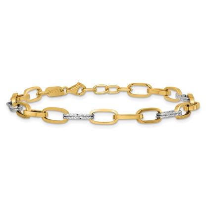 Polished / Dia-cut Fancy Link w/.5in ext. Bracelet