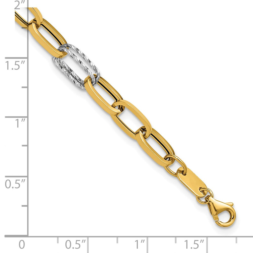 Polished / Dia-cut Fancy Link w/.5in ext. Bracelet