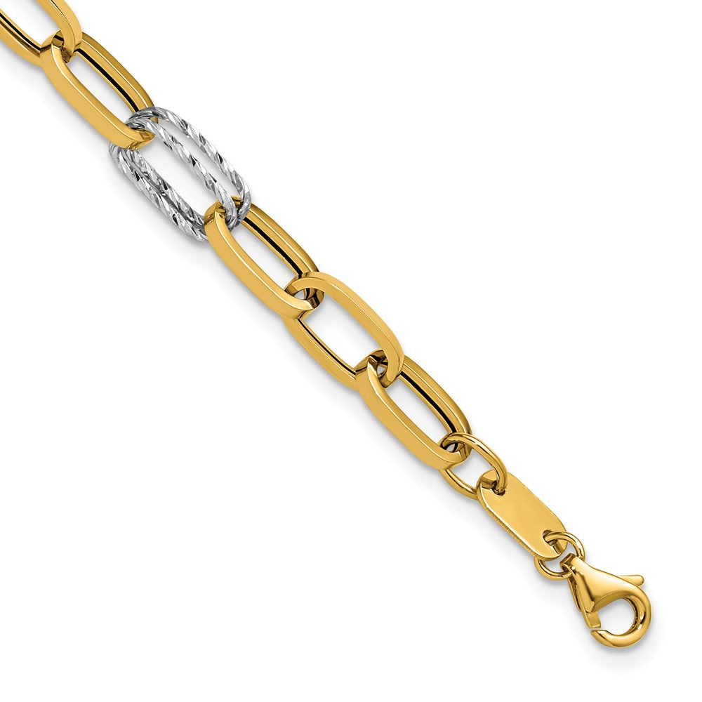 Polished / Dia-cut Fancy Link w/.5in ext. Bracelet