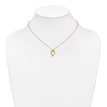 Polished Diamond Shape Pendant w/2in ext. Necklace