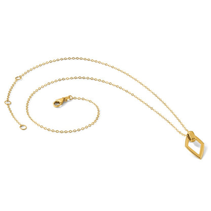 Polished Diamond Shape Pendant w/2in ext. Necklace