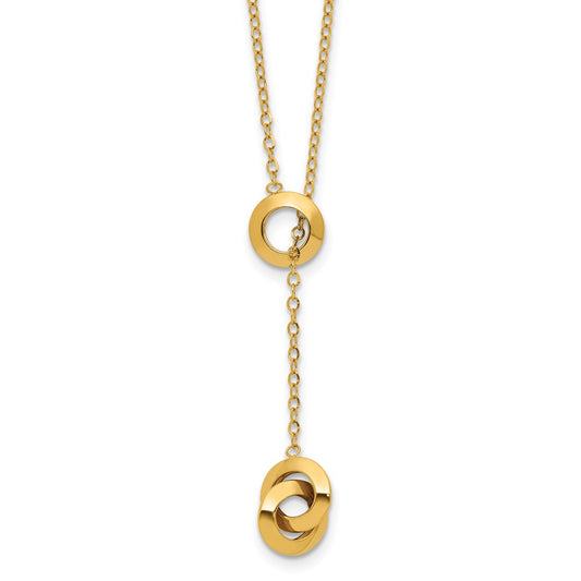 Polished Circles Lariat w/2in ext. Necklace