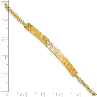 Polished / Diamond-cut Bar Double Chain w/.75in ext. Bracelet