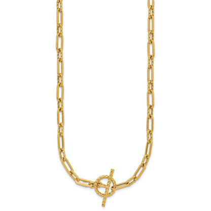 Polished and Twisted Fancy Link Toggle Necklace 18" - 4.29mm