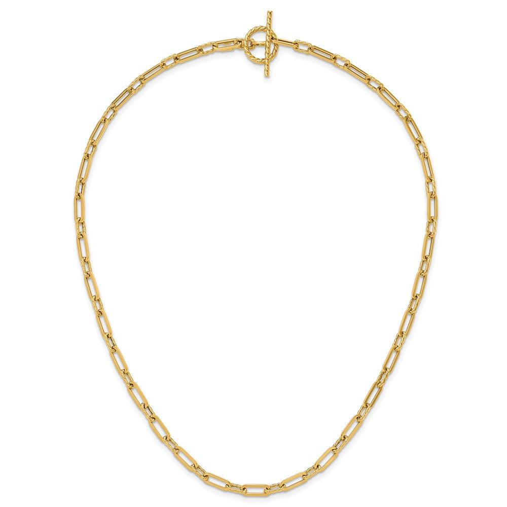 Polished and Twisted Fancy Link Toggle Necklace 18" - 4.29mm