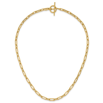 Polished and Twisted Fancy Link Toggle Necklace 18" - 4.29mm