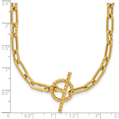 Polished and Twisted Fancy Link Toggle Necklace 18" - 4.29mm