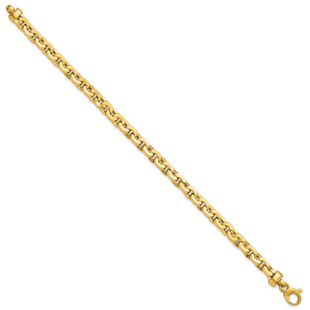 Polished Fancy Round Link Bracelet 7.5" - 6.21g