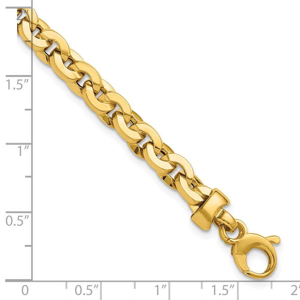 Polished Fancy Round Link Bracelet 7.5" - 6.21g