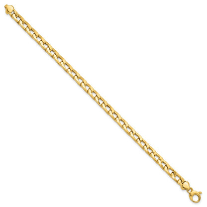 Polished Fancy Long Curb Link Bracelet 7.5"