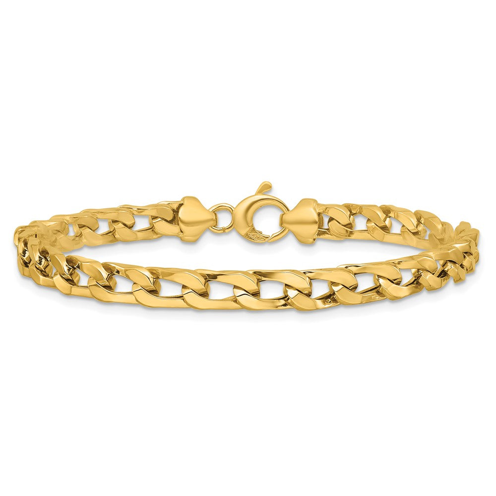 Polished Fancy Long Curb Link Bracelet 7.5"