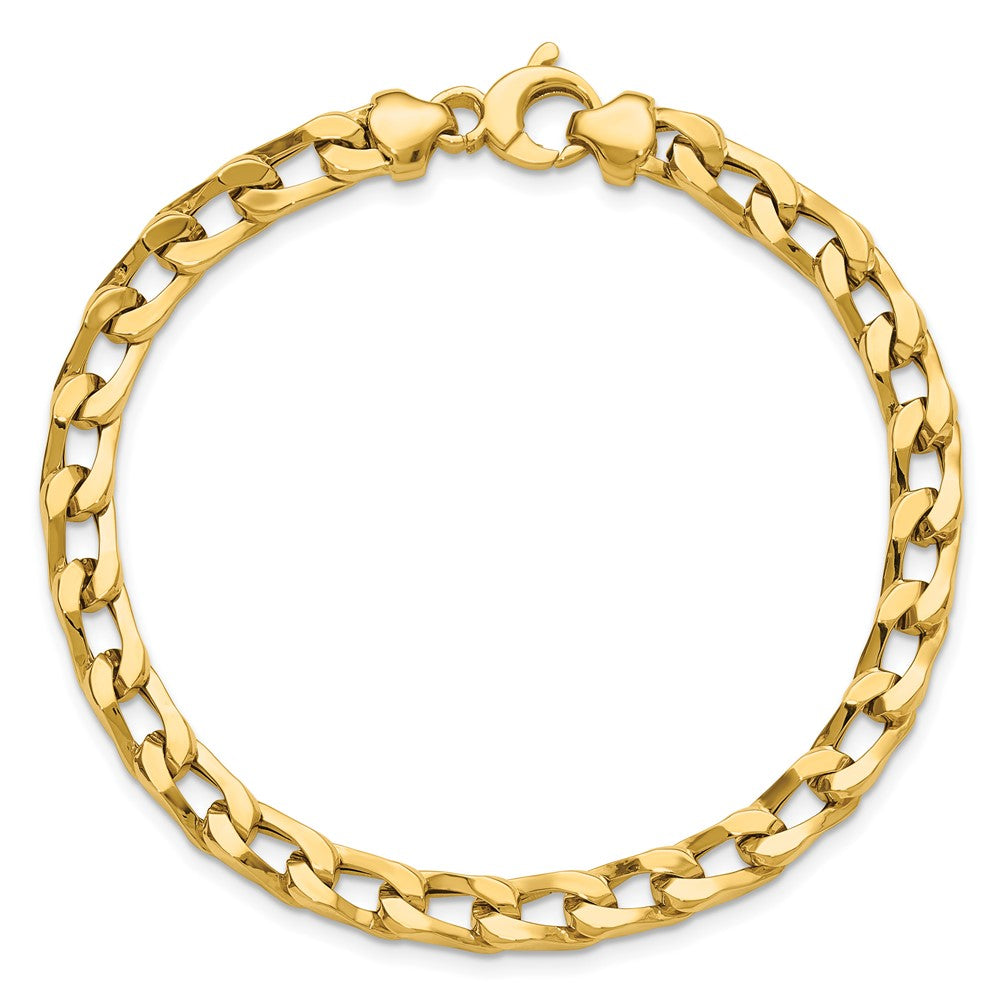 Polished Fancy Long Curb Link Bracelet 7.5"