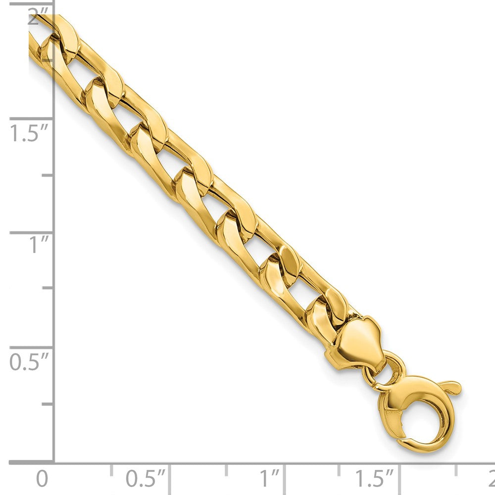 Polished Fancy Long Curb Link Bracelet 7.5"