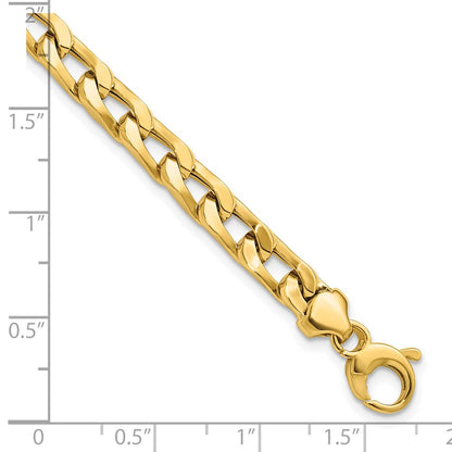 Polished Fancy Long Curb Link Bracelet 7.5"