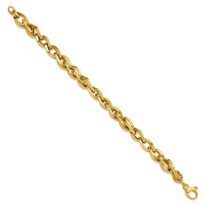 Polished Fancy Twisted Link Bracelet 7" - 7.17g