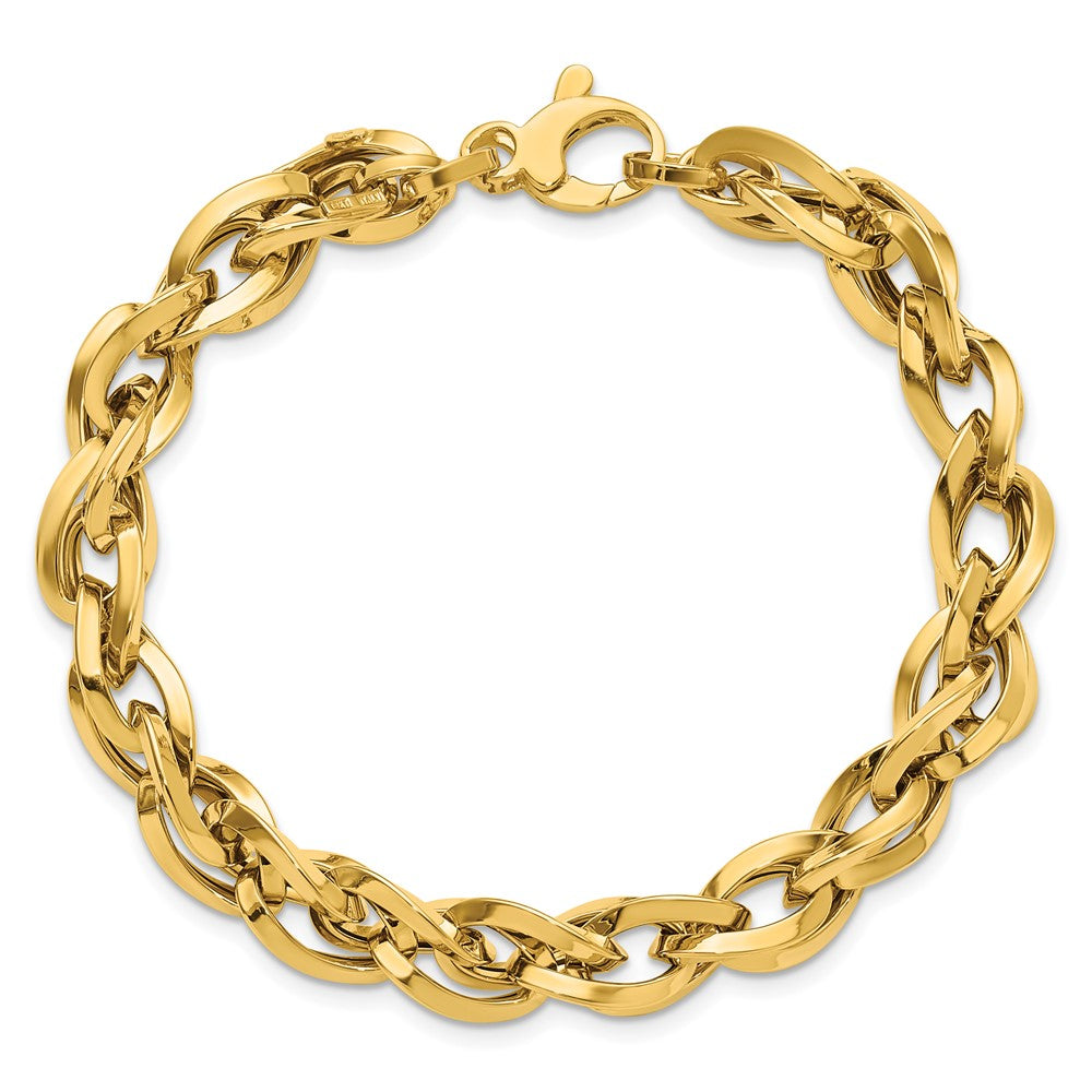Polished Fancy Twisted Link Bracelet 7" - 7.17g