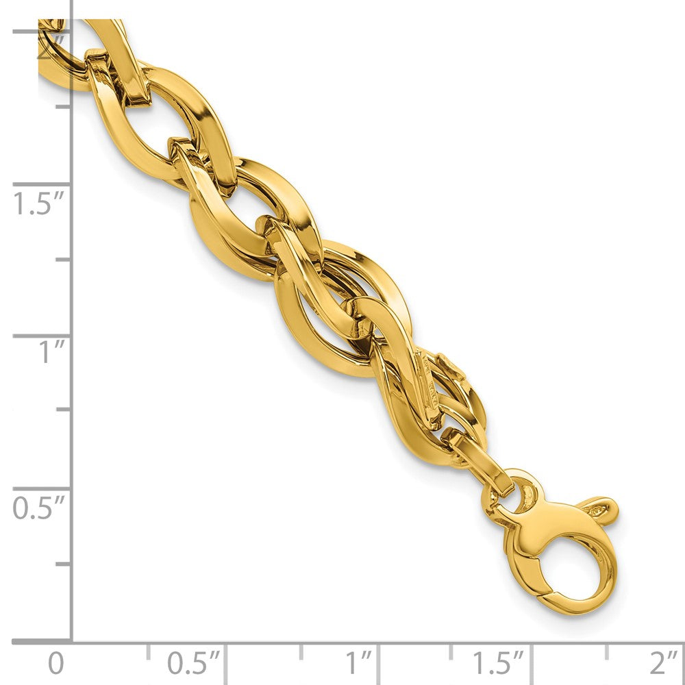 Polished Fancy Twisted Link Bracelet 7" - 7.17g