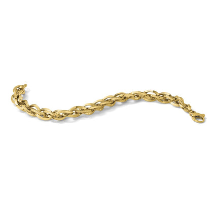 Polished Fancy Twisted Link Bracelet 7" - 7.17g