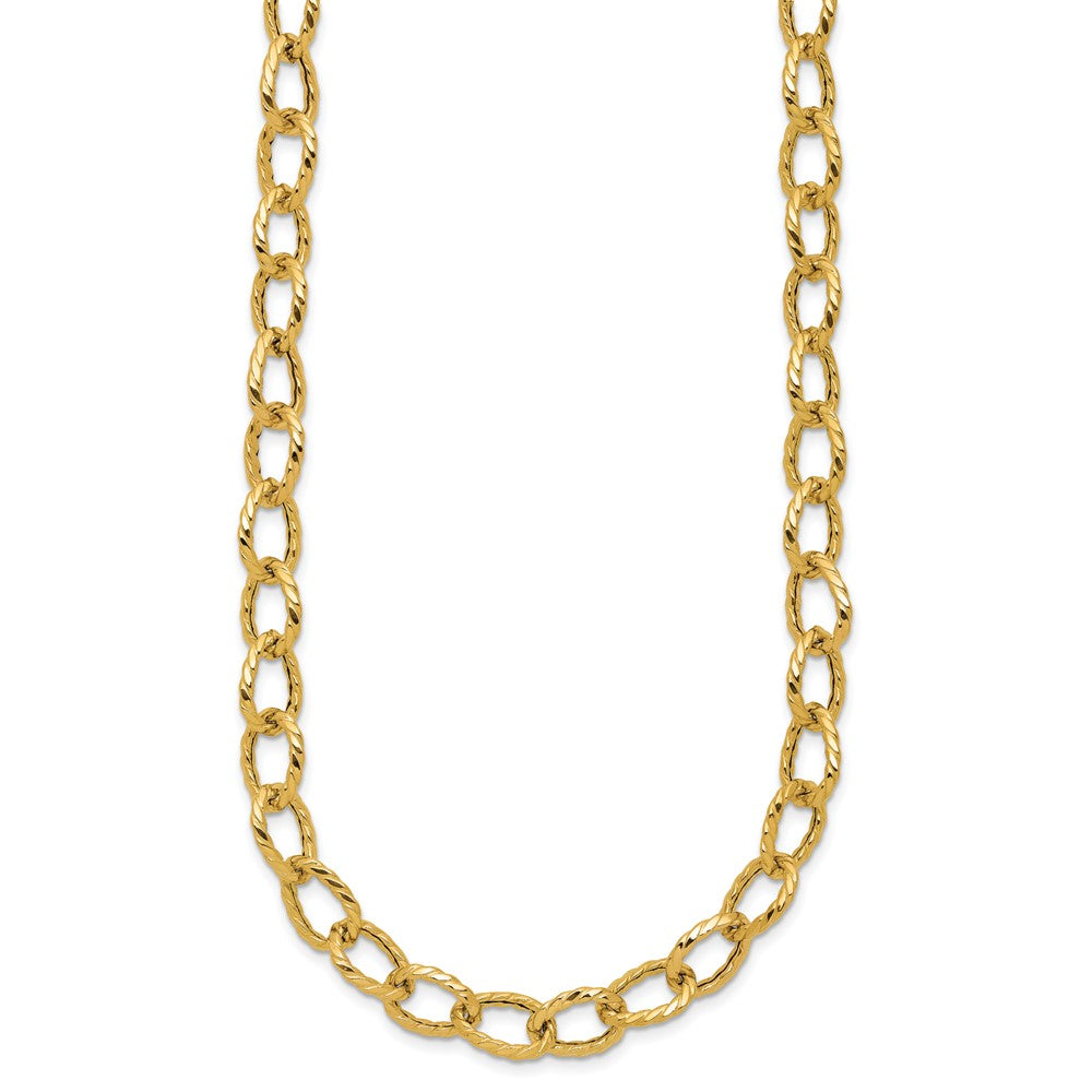 Polished and Twisted Fancy Link Necklace 18" - 7.75mm