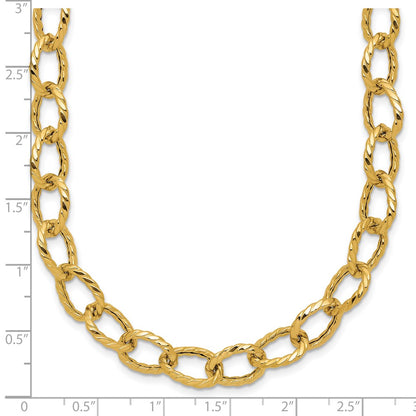 Polished and Twisted Fancy Link Necklace 18" - 7.75mm
