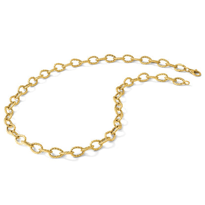 Polished and Twisted Fancy Link Necklace 18" - 7.75mm