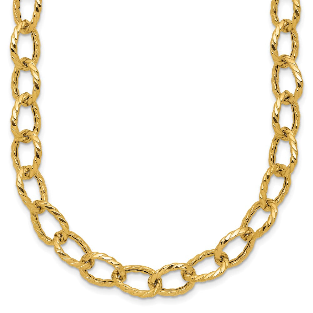 Polished and Twisted Fancy Link Necklace 18" - 7.75mm