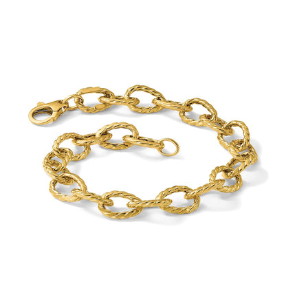 Polished and Twisted Fancy Link Bracelet 7.5" - 3.98g